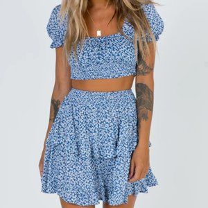 Princess Polly Blue Floral Two Piece Set